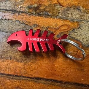St. George Island Red Fish Skeleton Keyring Bottle Opener